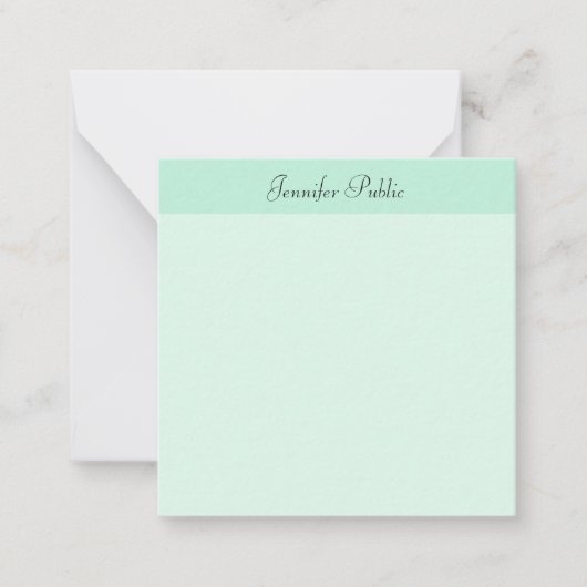 Élégant design moderne Mint Green Modèle Script ma (Devant)