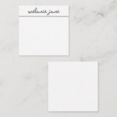 Élégant design moderne Script blanc carte note pla (Devant / Derrière)