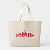 Elegant Design Text Mam met hart Grote Tote Bag (Achterkant)