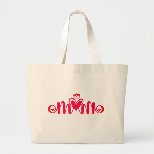 Elegant Design Text Mam met hart Grote Tote Bag (Voorkant)