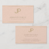 Elegant Design Trendy Elite Plain Luxe Monogram Visitekaartje (Voorkant / Achterkant)