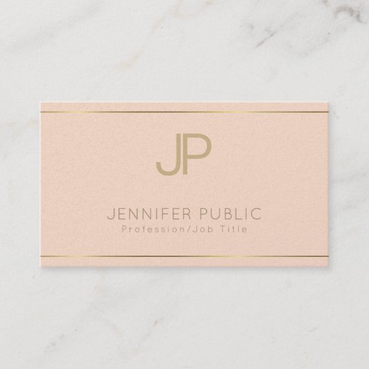 Elegant Design Trendy Elite Plain Luxe Monogram Visitekaartje (Voorkant)