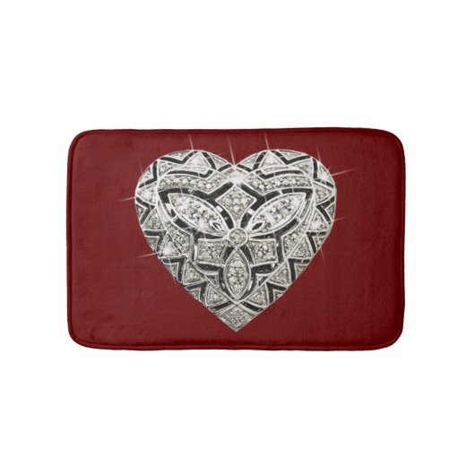 Elegant Designer Heart Bath Mat (Voorkant)