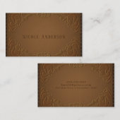 Elegant Designer Leather Rustiek Western Land Visitekaartje (Voorkant / Achterkant)