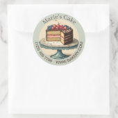 Elegant Dessert Baker Cake Cateraar Cupcake Bakker Ronde Sticker (Tas)