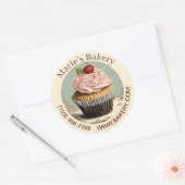 Elegant Dessert Baker Cake Cateraar Cupcake Bakker Ronde Sticker (Envelop)