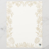 Élégant dessin floral papier d'écriture ivoire (Dos)