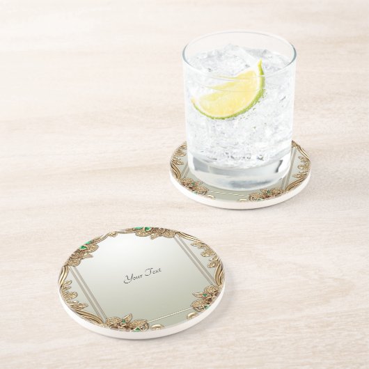 Elégant Dessous de verre de grès Orné Or (Côté)