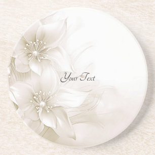 Elégant Dessous de verre en grès de grès blanc ivo