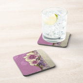 Élégant Dessous de verre Lilac Damask Embossés (Côté Droit)