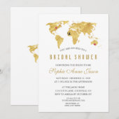 Elegant Destination Gold Wereldkaart Vrijgezellenf Kaart (Voorkant / Achterkant)