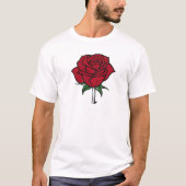 Elegant Detailed Red Rose T-Shirt Illustration (Devant)