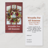 Elegant Deur Wreated Custom Florist Visitekaartje (Voorkant / Achterkant)