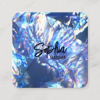 Elegant diamant modern minimalistisch zwart vierka vierkante visitekaartje