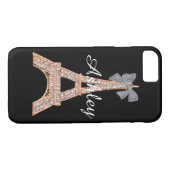 Elégant Diamant & Or Tour Eiffel 7 coque (Dos (Horizontal))