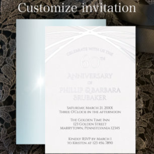 Elegant Diamond 60ste bruiloft Jubileum Party Folie Uitnodiging
