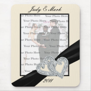 Elegant Diamond Black Ribbon Muismat