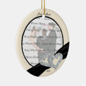 Elegant Diamond Black Ribbon Round Ornament (Rechts)