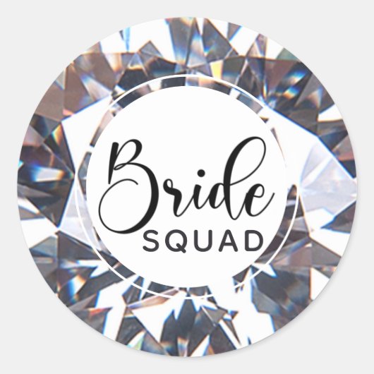 Elegant Diamond Bride Squad Ronde Sticker (Voorkant)