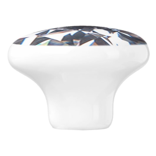 Elegant Diamond Crystal Monogram Keramische Knop (Zijkant)