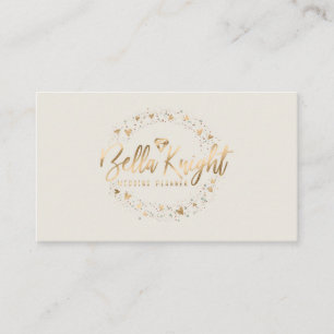 Elegant Diamond Faux Gold Foil Company Logo Visitekaartje
