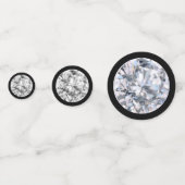 Elegant Diamond Gemstone over Black Confetti (Voorkanten)