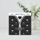 ELEGANT DIAMOND HEART INVITATION KAART (Staand voorkant)