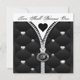 ELEGANT DIAMOND HEART INVITATION KAART