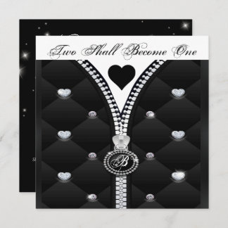 ELEGANT DIAMOND HEART INVITATION KAART