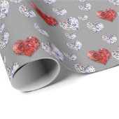 Elegant Diamond Hearts Cadeaupapier (Rol Hoek)