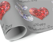 Elegant Diamond Hearts Cadeaupapier (Rol Hoek)