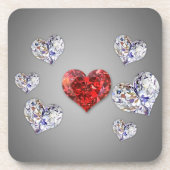 Elegant Diamond Hearts Drankjes Onderzetter (Voorkant)