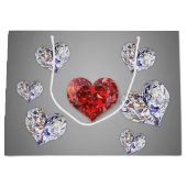 Elegant Diamond Hearts Groot Cadeauzakje (Voorkant)