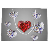 Elegant Diamond Hearts Groot Cadeauzakje (Achterkant)