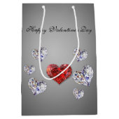 Elegant Diamond Hearts Medium Cadeauzakje (Voorkant)