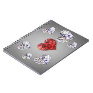 Elegant Diamond Hearts Notitieboek