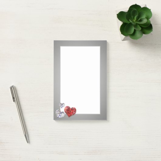 Elegant Diamond Hearts Post-it® Notes (Kantoor)