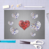 Elegant Diamond Hearts Tissuepapier (Craft)
