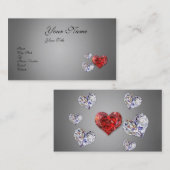 Elegant Diamond Hearts Visitekaartje (Voorkant / Achterkant)