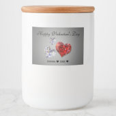 Elegant Diamond Hearts Voedselcontainer Etiket (Voorkant)