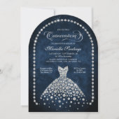 Elegant Diamond Jewels Quinceanera Invitation (Devant)