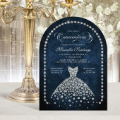 Elegant Diamond Jewels Quinceanera Invitation