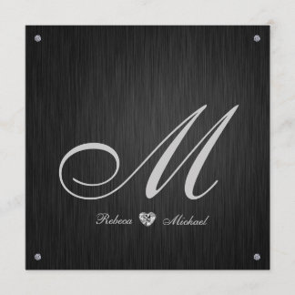 Elegant Diamond Monogram Weddenschap Kaart