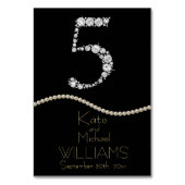 Elegant Diamond/Pearl WEDDING TABBLE KAART (Achterkant)