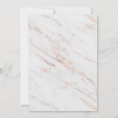 Elegant Diamond Roos Gold Marble Wedding Kaart (Achterkant)