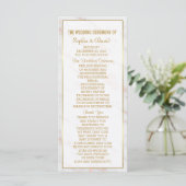 Elegant Diamond Roos Gold Marble Wedding Program Programma (Staand voorkant)