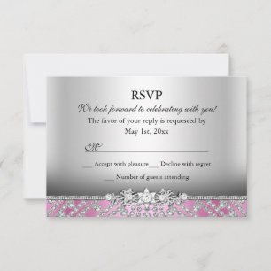 Élégant Diamond Rose RSVP