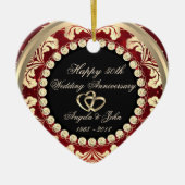 Elegant Diamonds 50th Wedding Jubileum Keramisch Ornament (Voorkant)