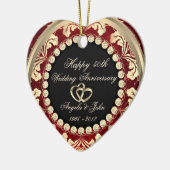 Elegant Diamonds 50th Wedding Jubileum Keramisch Ornament (Links)