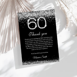 Elegant Diamonds 60ste verjaardag Bedankkaart